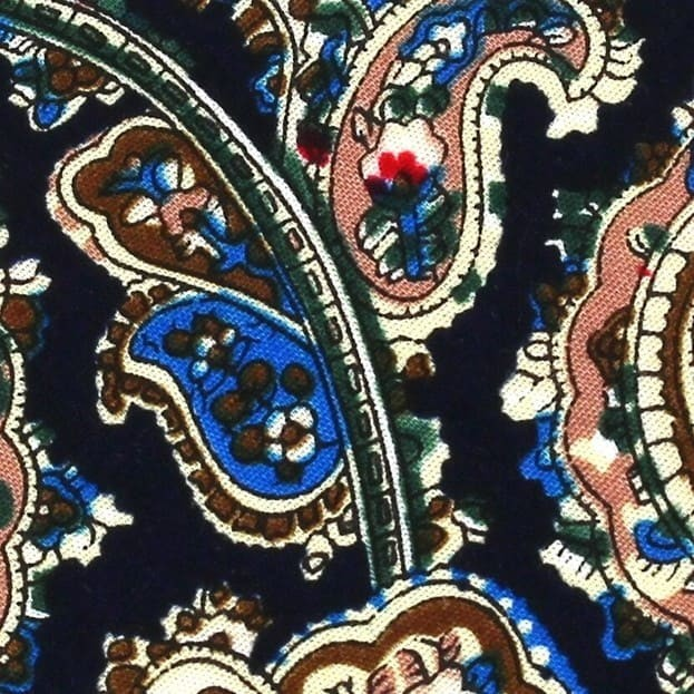 Corbata Estrecha Paisley Azul Oscuro