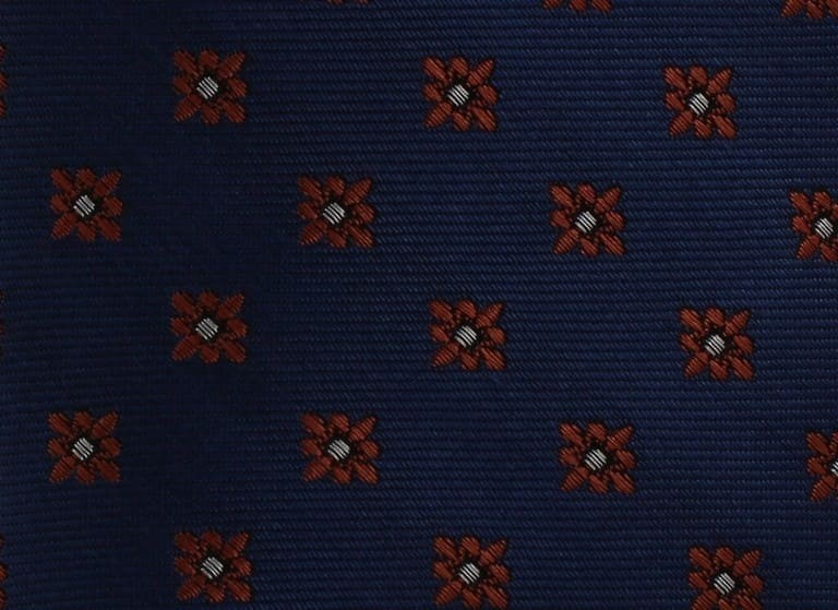 Corbata Flores Azul Marino