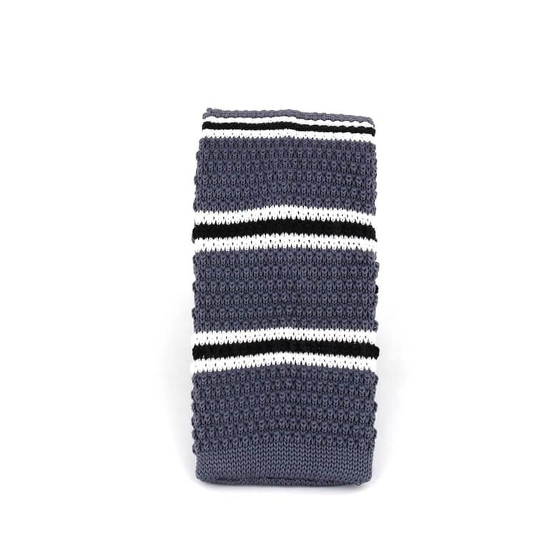 Corbata Punto Rayas Finas Gris