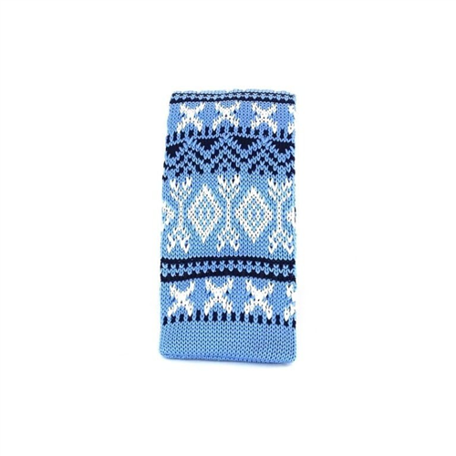 Corbata Punto Celeste Estampado Invernal