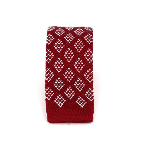 Corbata Punto Roja Estampada Rombos