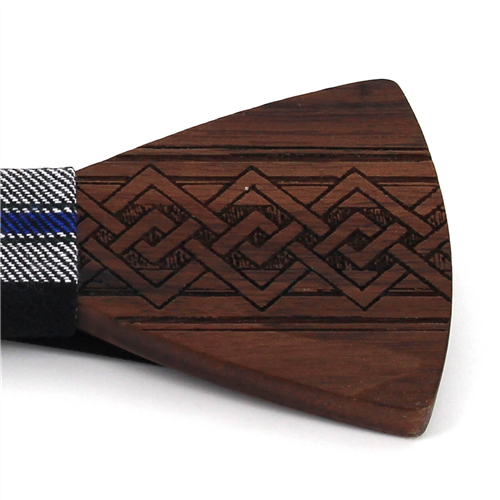 Pajarita Madera Grabado Entrelazado