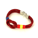 Pulsera Nudo Burdeos con Bandera España