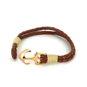 Pulsera Trenzada Cuero con Ancla