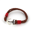 Pulsera Trenzada Cuero con Ancla