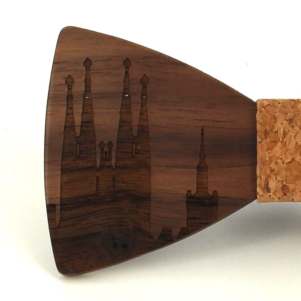 Pajarita Madera Skyline Barcelona