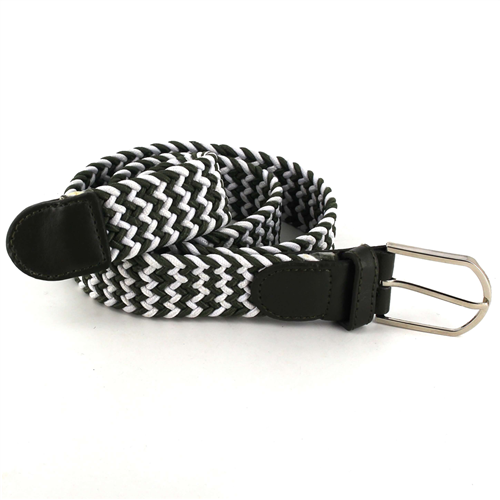 Cintura Elastica Verde Scuro e Bianco