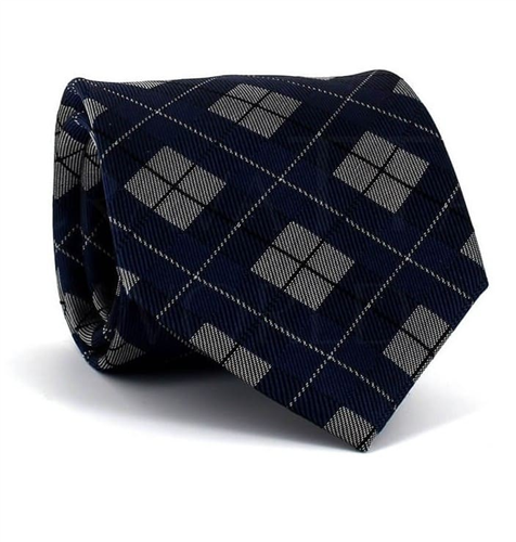 Cravatta a Quadri Blu Navy