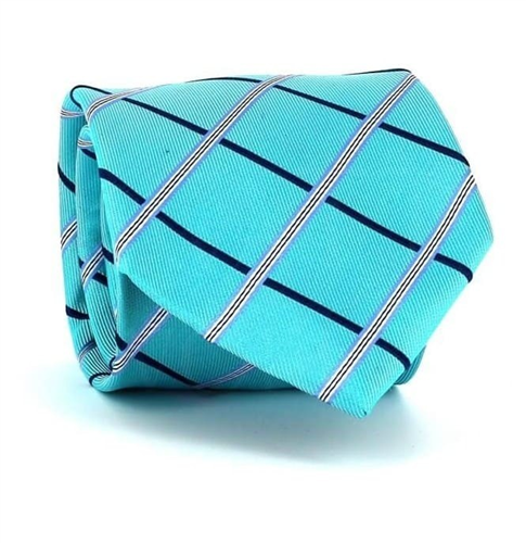 Cravatta a Quadri Blu Turchese