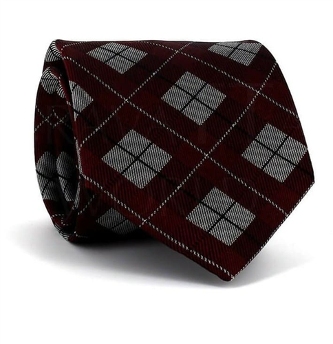 Cravatta a quadri bordeaux