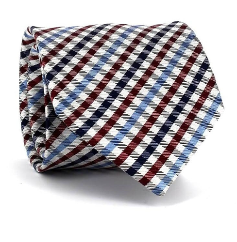 Cravatta a quadri Vichy bordeaux