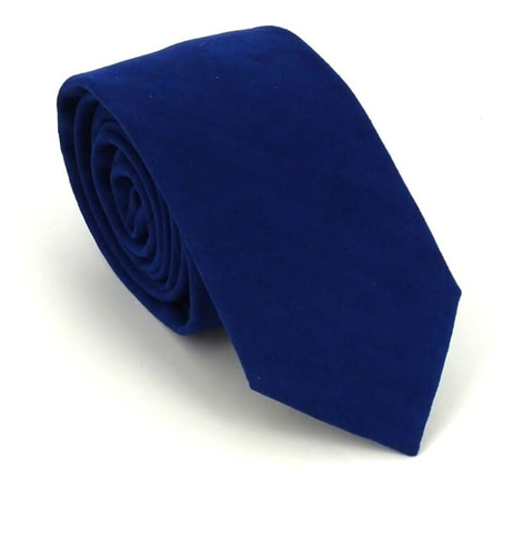 Cravatta Slim in Camoscio Blu