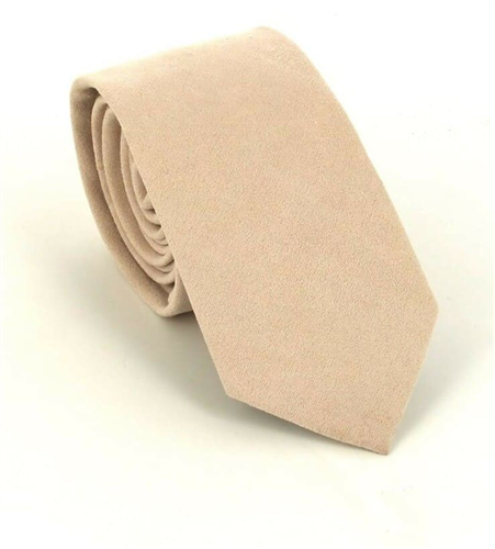 Cravatta Slim in Camoscio Beige