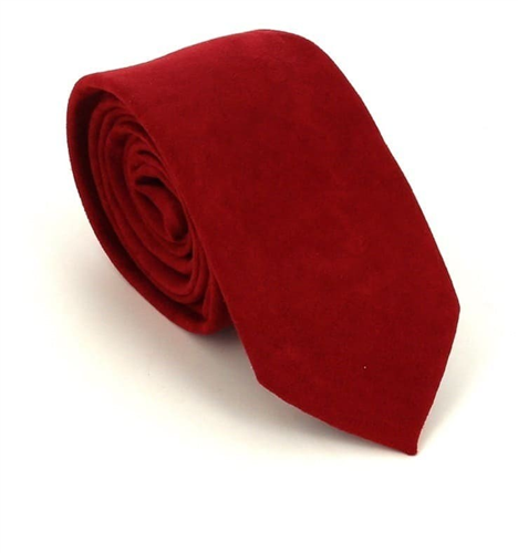 Cravatta Sottile in Velluto Rosso