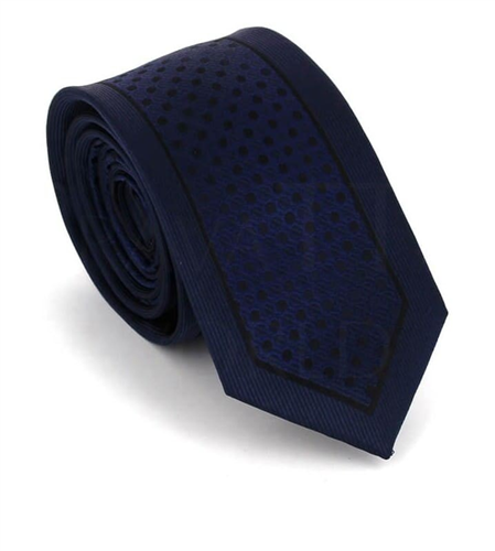 Cravatta Slim Blu Scuro e Nera