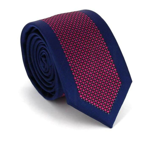 Cravatta Slim Blu Navy e Rosa