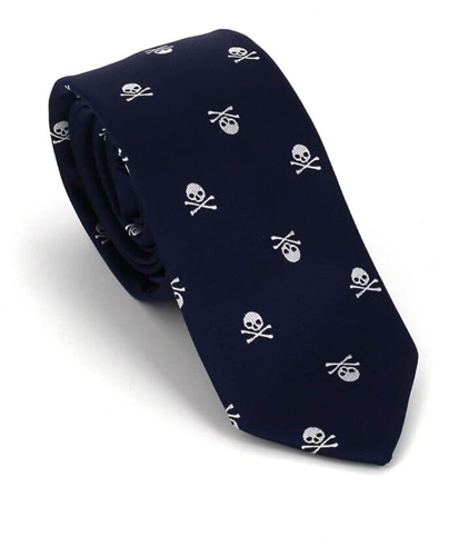 Cravatta Slim Teschi Blu Scuro