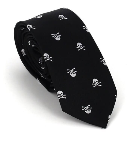 Cravatta Slim Teschi Nera