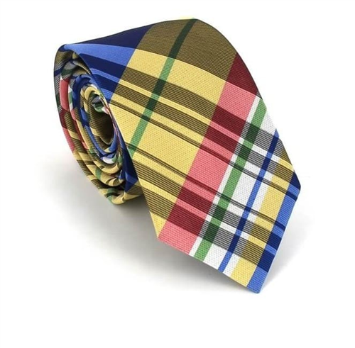 Cravatta stretta a quadri multicolori
