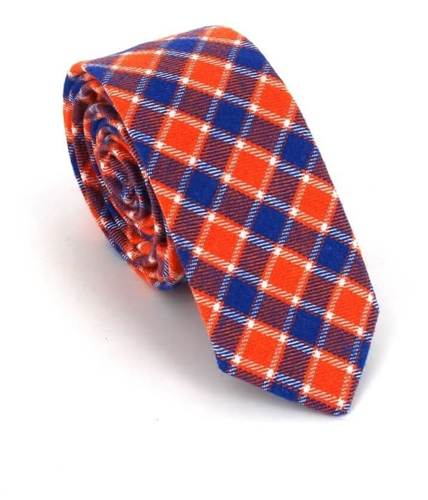 Cravatta stretta a quadri tricolore