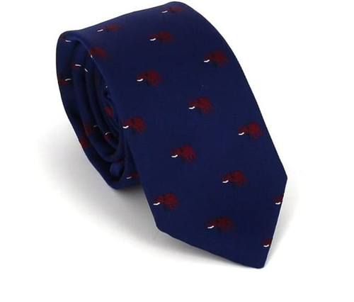 Cravatta Slim Elefanti Blu