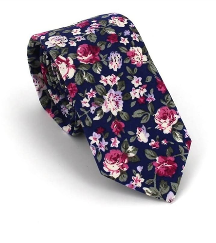 Cravatta Slim Fiori Blu