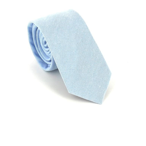Cravatta Slim Liscia Azzurra Chiara