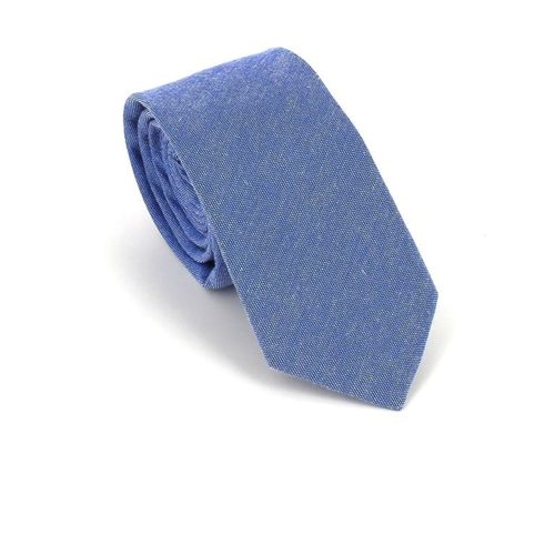 Cravatta Slim Liscia Blu Scuro