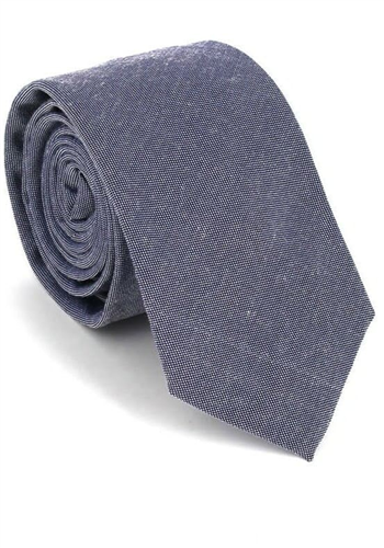 Cravatta Slim Liscia Grigio Scuro