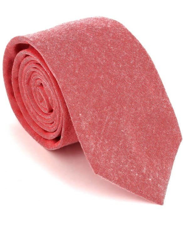 Cravatta Slim Liscia Rosso Chiaro