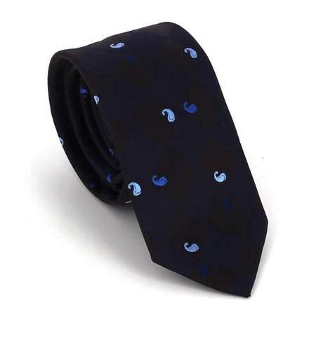 Cravatta Stretta Paisley Marrone