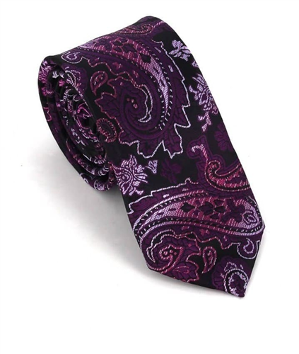 Cravatta Stretta Paisley Viola