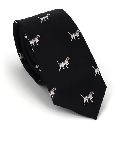 Cravatta Slim Cani Nera