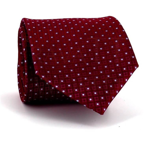 Cravatta a pois strutturata rossa