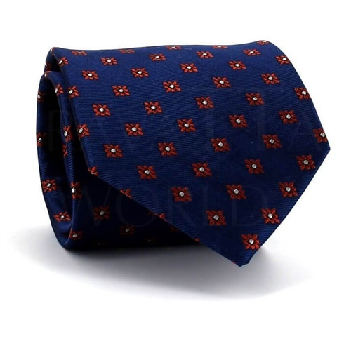 Cravatta Fiori Blu Navy