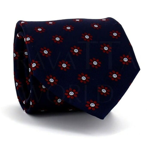 Cravatta Fiori Blu Scuro