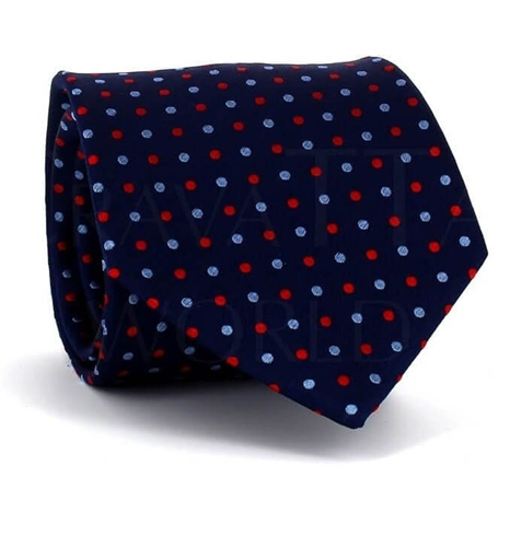 Cravatta a pois blu scuro I