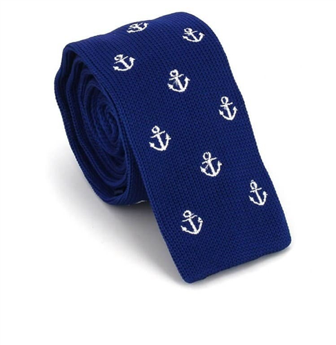 Cravatta a pois blu navy