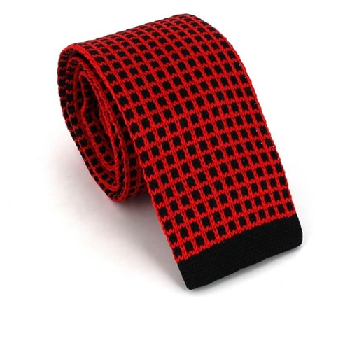 Cravatta a pois rossa e nera