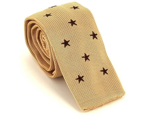 Cravatta a pois stelle beige