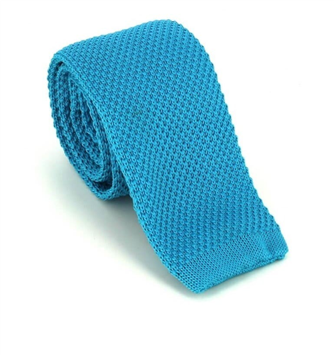 Cravatta a Punto Liscio Blu Turchese