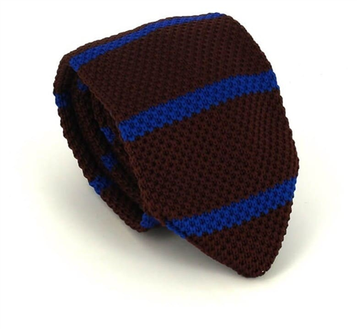 Cravatta a righe marrone e blu