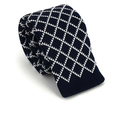 Cravatta a pois blu scuro