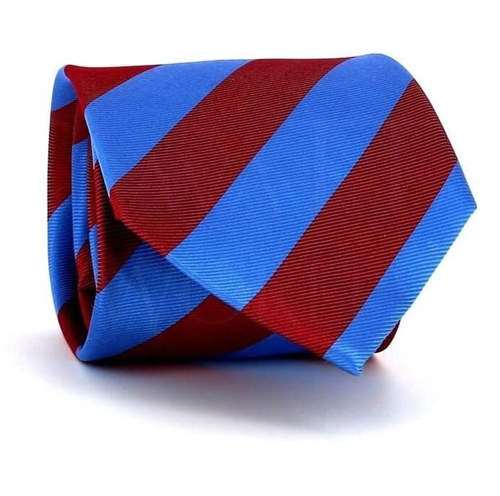 Cravatta a righe blu e rossa