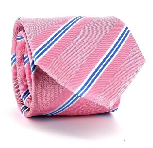 Cravatta a righe rosa