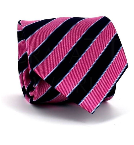 Cravatta a Righe Rosa e Nera