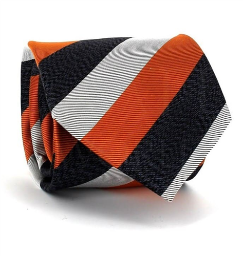 Cravatta a righe tricolore arancione