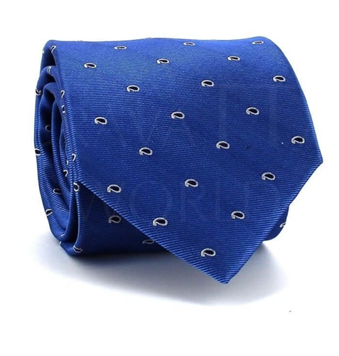 Cravatta in seta Paisley blu