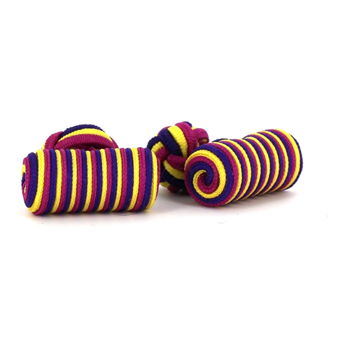 Gemelli a barile giallo, viola e fucsia