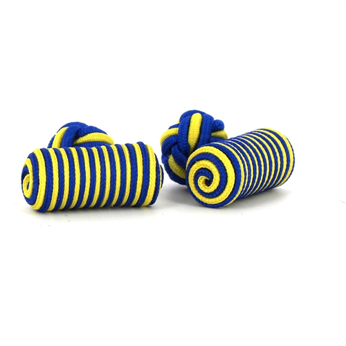 Gemelli a barile blu navy e giallo